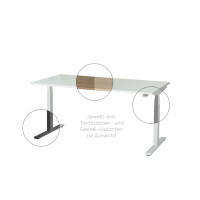 Electio Smart Elektromotorischer Schreibtisch Weiss RAL 9016_1400 x 800_Akazie_ohne Kabelkanal_Bedienwippe Auf Ab