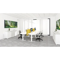 Electio Smart Elektromotorischer Schreibtisch Weiss RAL 9016_1400 x 800_Akazie_ohne Kabelkanal_Bedienwippe Auf Ab
