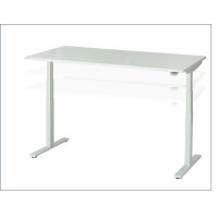 Electio Smart Elektromotorischer Schreibtisch Weiss RAL 9016_1400 x 800_Akazie_ohne Kabelkanal_Bedienwippe Auf Ab