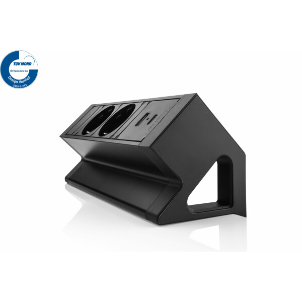 zusätzlich Power DeskUp 2.0  - 2 x Schuko + 1 x USB A+C